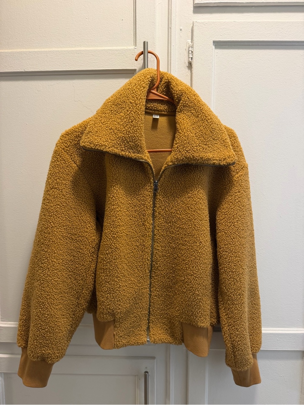 Uniqlo Mustard Teddy Fleece Zip-Up Jacket